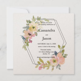 Invitación Boda floral acuarela
