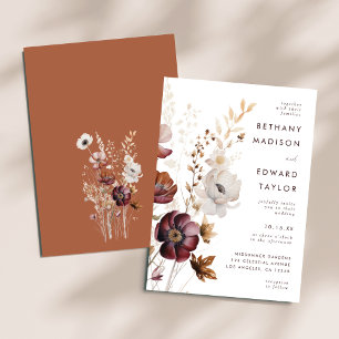 Invitación Boda floral acuarela