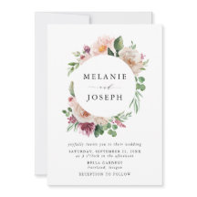 Boda floral acuarela boho blush y rosa