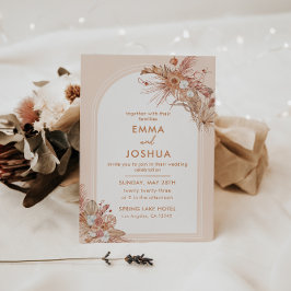 Invitación Boda floral acuarela boho terracota