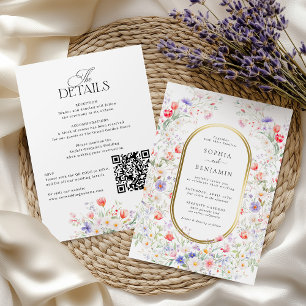 Invitación Boda floral acuarela de jardín de primavera todo e