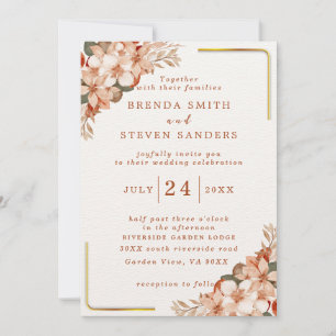Invitación Boda floral acuarela de verano