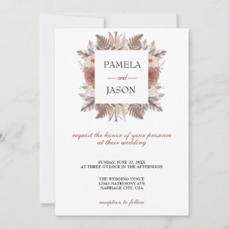 Invitación Boda floral acuarela de verano