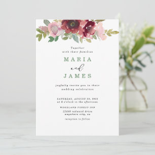 Invitación Boda floral acuarela de verano