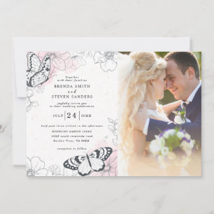 Invitación Boda floral acuarela de verano