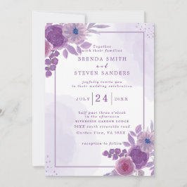 Invitación Boda floral acuarela de verano