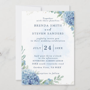 Invitación Boda floral acuarela de verano