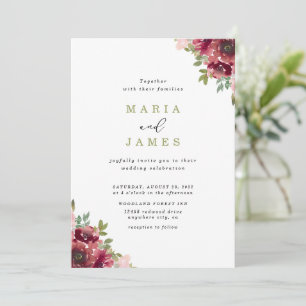 Invitación Boda floral acuarela de verano