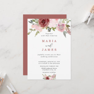 Invitación Boda floral acuarela de verano