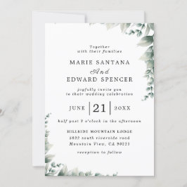 Invitación Boda floral acuarela de verano