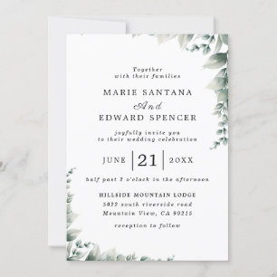 Invitación Boda floral acuarela de verano