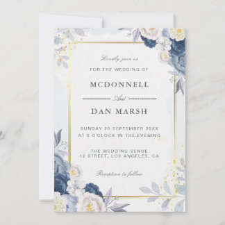 Invitación Boda floral acuarela de verano