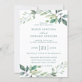 Invitación Boda floral acuarela de verano