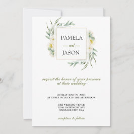 Invitación Boda floral acuarela de verano