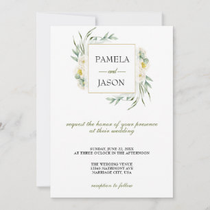 Invitación Boda floral acuarela de verano