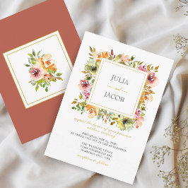 Invitación Boda floral acuarela de verano