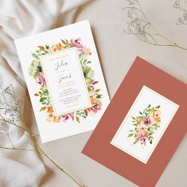 Invitación Boda floral acuarela de verano