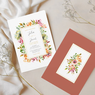 Invitación Boda floral acuarela de verano
