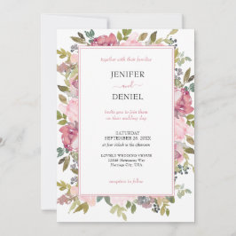 Invitación Boda floral acuarela de verano