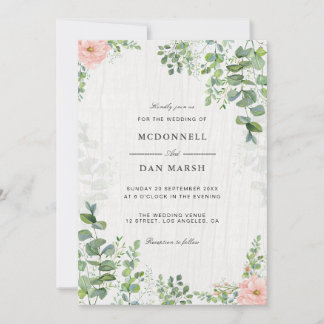 Invitación Boda floral acuarela de verano