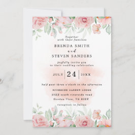 Invitación Boda floral acuarela de verano