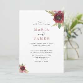 Invitación Boda floral acuarela de verano