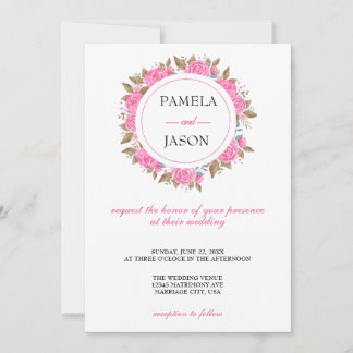Invitación Boda floral acuarela de verano