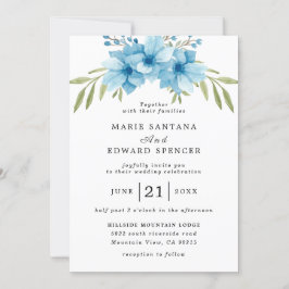 Invitación Boda floral acuarela de verano