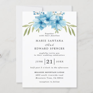 Invitación Boda floral acuarela de verano