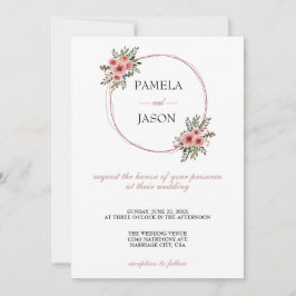 Invitación Boda floral acuarela de verano