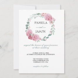 Invitación Boda floral acuarela de verano