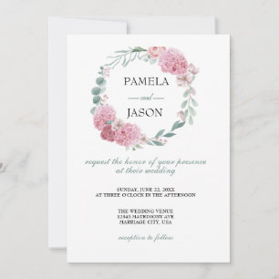 Invitación Boda floral acuarela de verano