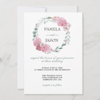 Invitación Boda floral acuarela de verano