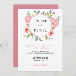 Invitación Boda floral acuarela de verano