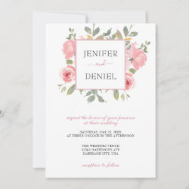 Invitación Boda floral acuarela de verano