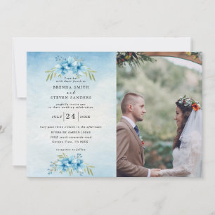 Invitación Boda floral acuarela de verano