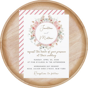 Invitación Boda floral acuarela jardín de verano