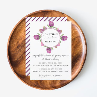 Invitación Boda floral acuarela jungla de verano