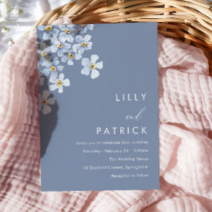 Invitación Boda Floral Acuarela No Me Olvides