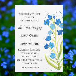 Invitación Boda Floral Acuarela No Me Olvides