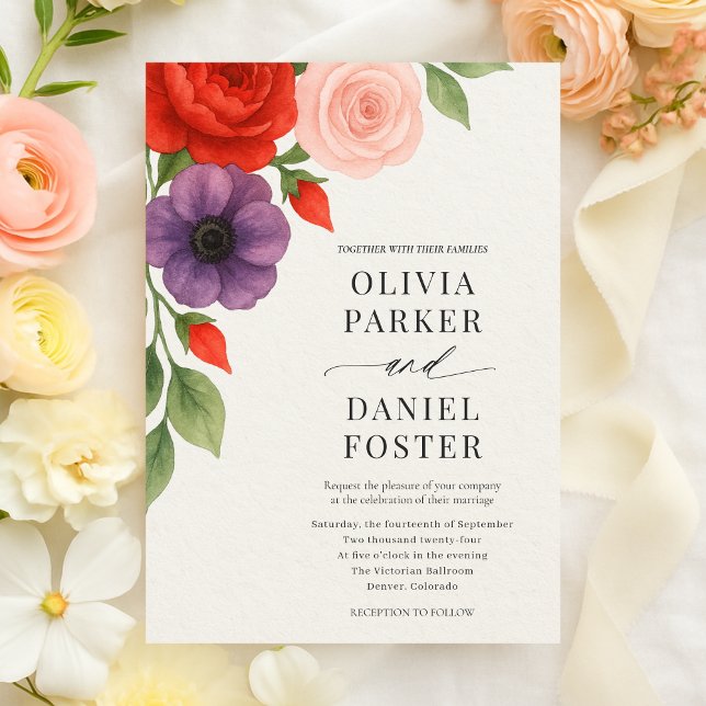 Invitación Boda floral acuarela romántica (Subido por el creador)