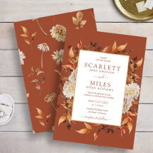 Boda Floral Acuarela Terracota Copper Fall