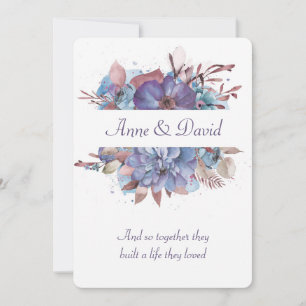 Invitación Boda floral acuarela Vow Renovación
