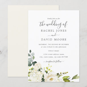Invitación Boda floral acuático moderno
