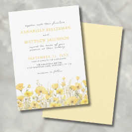 Invitación Boda floral amarilla de flores silvestres botánica
