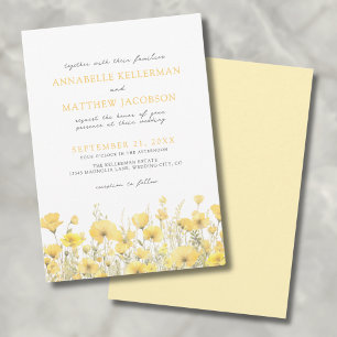 Invitación Boda floral amarilla de flores silvestres botánica