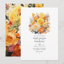 Boda floral amarilla, naranja y marfil