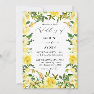 Invitación Boda Floral Amarilla V2