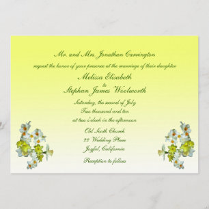 Invitación Boda floral amarillo