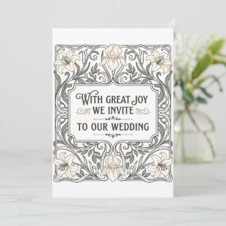 Invitación Boda floral Art Nouveau
